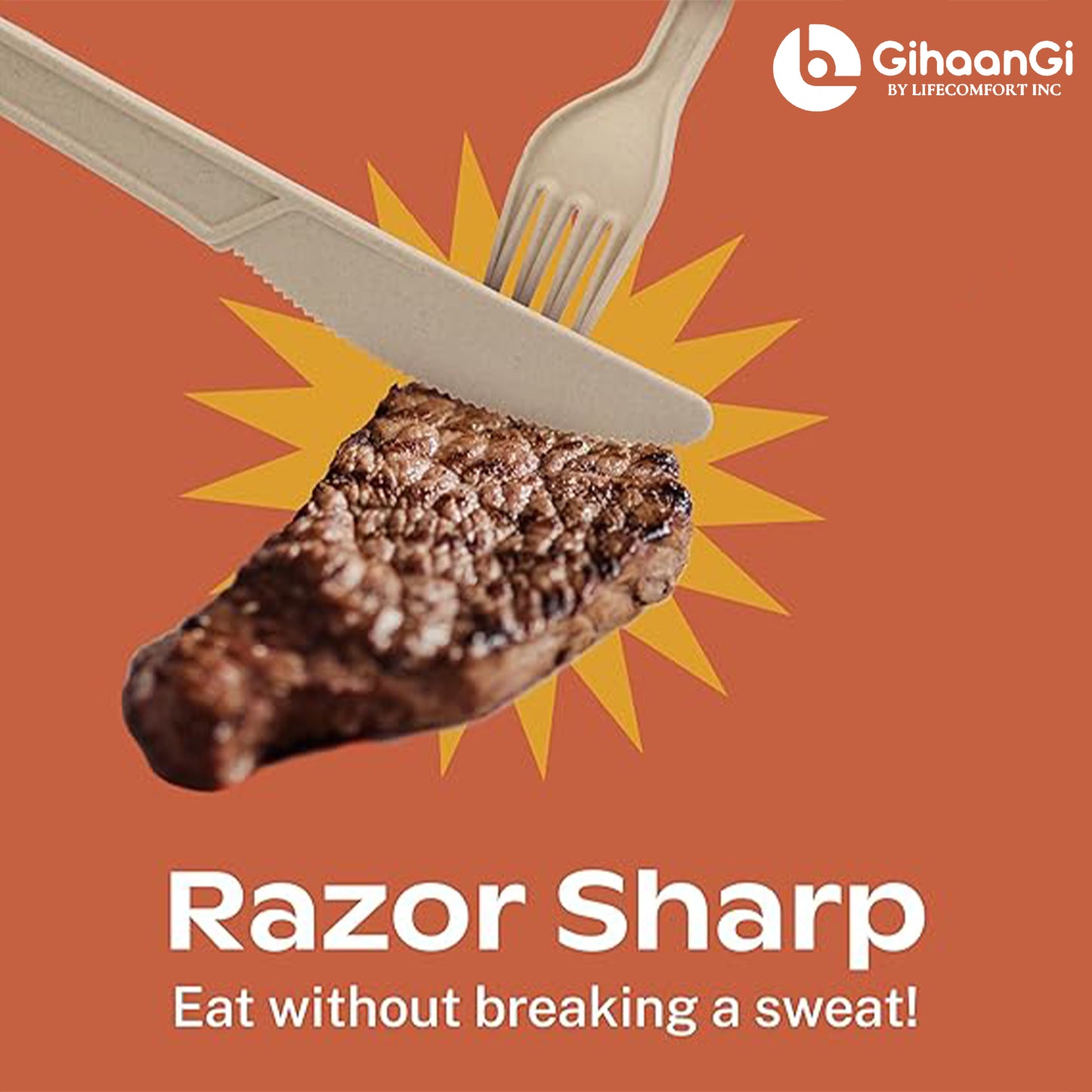 Disposable Cornstarch Knife (Brown)