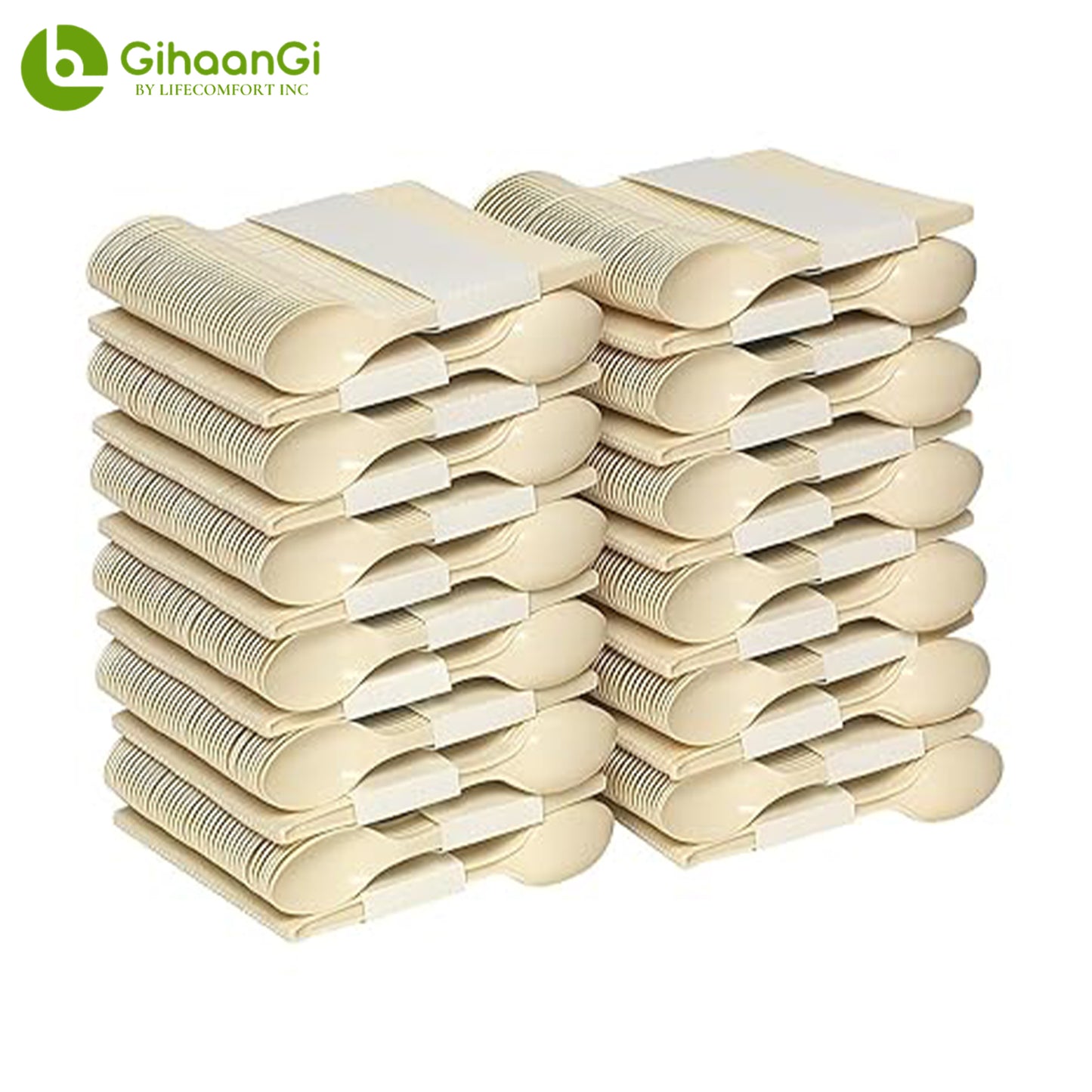 Brown Cornstarch Spoons | Heat Proof | 100% Natural | Made of Cornstarch | Pack of 50 | 18 Packs per carton | MOQ : 1 Carton