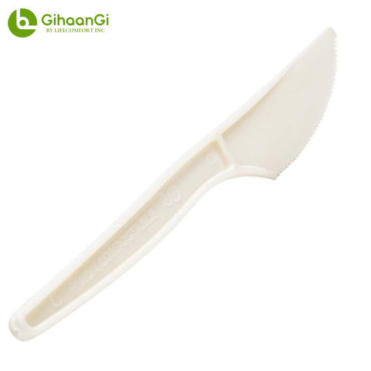 Disposable Cornstarch Knife (White)