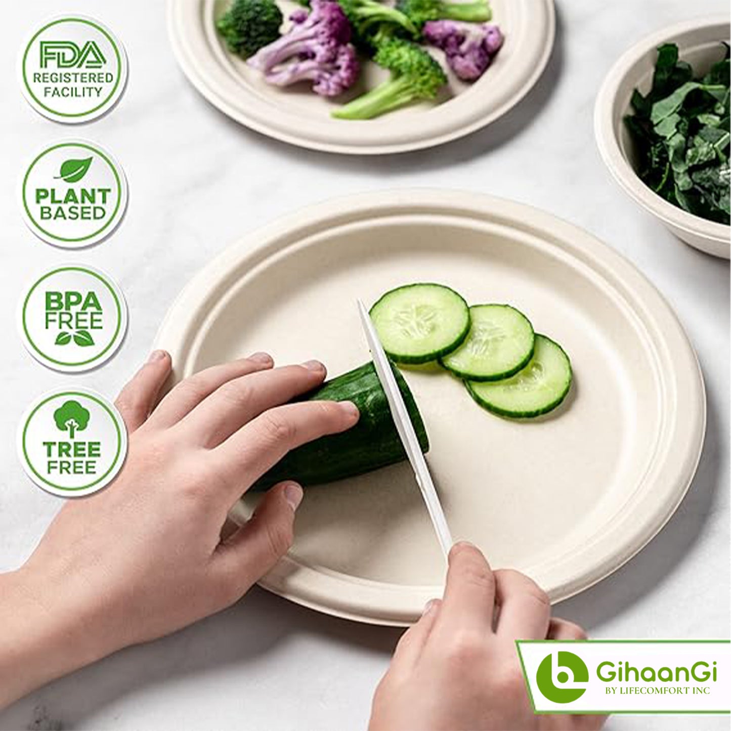 Brown Disposable Knives | Made of Cornstarch | Heat Proof | 100% Natural | Pack of 50 | 18 Packs per carton | MOQ: 1 Carton