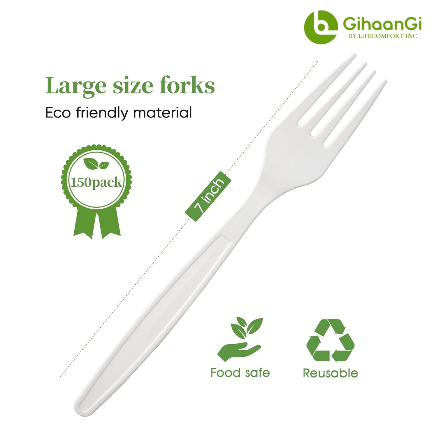 Disposable cornstarch Fork (White)