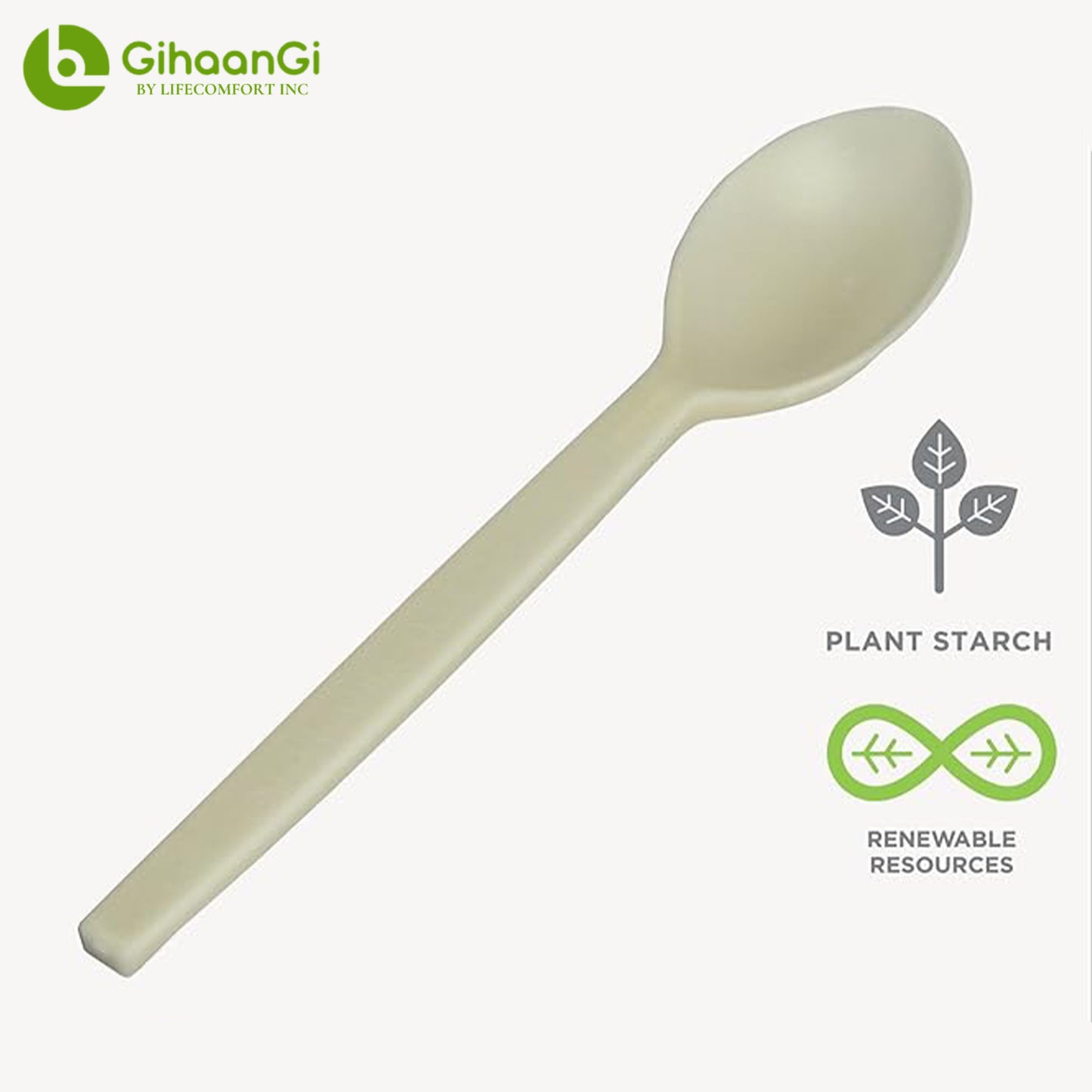 Disposable Cornstarch Spoons (White)