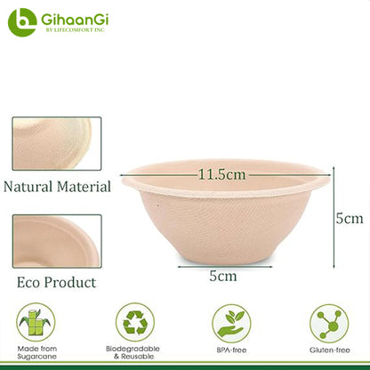 32oz Disposable Bagasse Bowl (Brown)