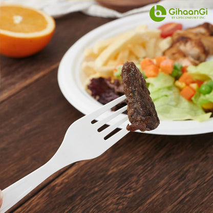 Disposable cornstarch Fork (White)