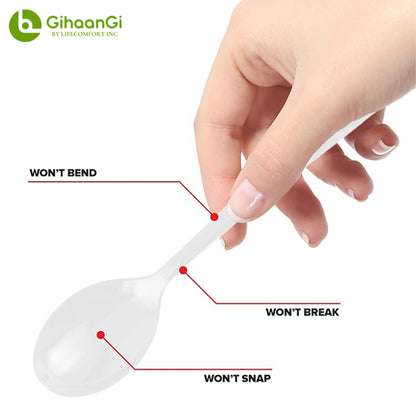 Disposable Cornstarch Spoons (White)