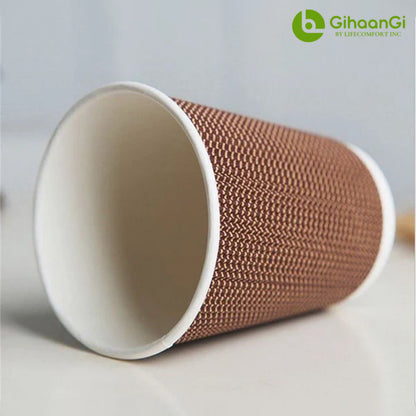 Coffee/Tea cups 16oz & 12oz with lid  | Triple layered | Made of high quality paper | 100% Safe | Pack of 50 | 20 Packs per carton | MOQ: 1 Carton