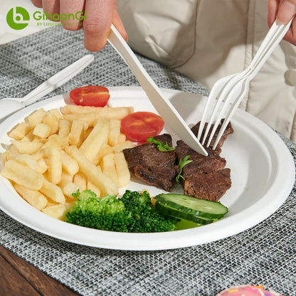 White Disposable Forks | Heat Proof | 100% Natural | Made of Cornstarch | Pack of 50 | 18 Packs per carton | MOQ: 1 Carton