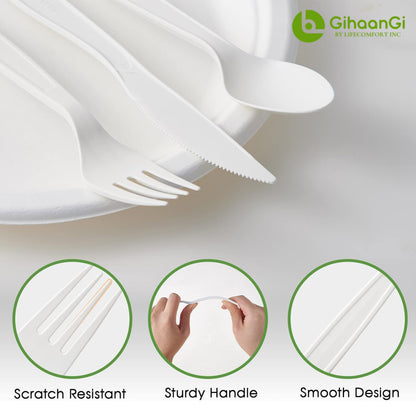 Disposable cornstarch Fork (White)