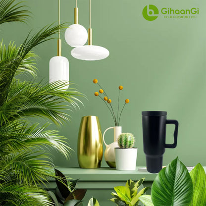 40oz Insulated Tumbler w/ Straw & Extra Lid - Stainless Steel Travel Mug