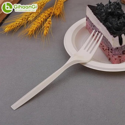 Brown Disposable Forks | Made of Cornstarch | Heat Proof | 100% Natural | Pack of 50 | 18 Packs per carton | MOQ: 1 Carton