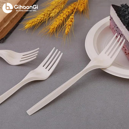 Brown Disposable Forks | Made of Cornstarch | Heat Proof | 100% Natural | Pack of 50 | 18 Packs per carton | MOQ: 1 Carton