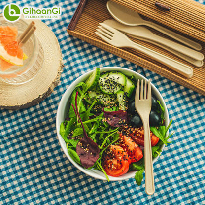 Brown Disposable Forks | Made of Cornstarch | Heat Proof | 100% Natural | Pack of 50 | 18 Packs per carton | MOQ: 1 Carton