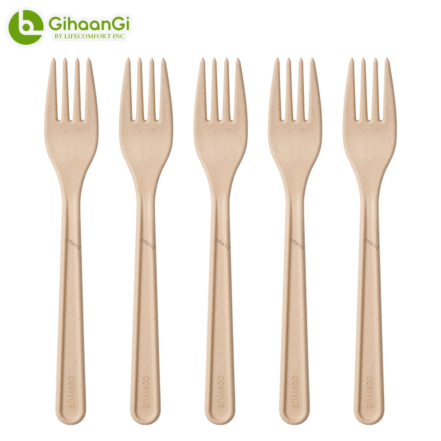 Brown Disposable Forks | Made of Cornstarch | Heat Proof | 100% Natural | Pack of 50 | 18 Packs per carton | MOQ: 1 Carton