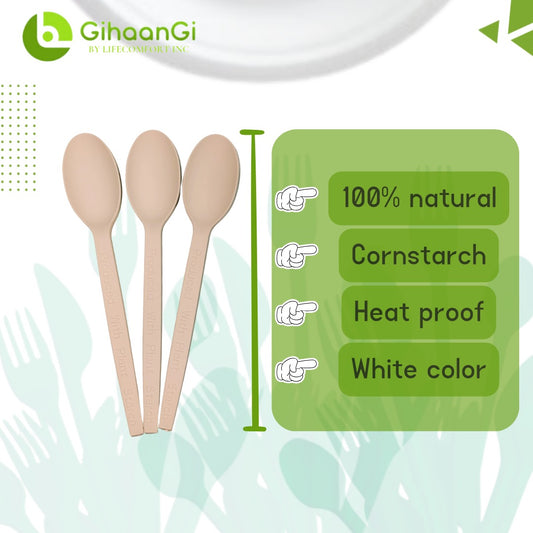 Disposable Cornstarch Spoon (Brown)