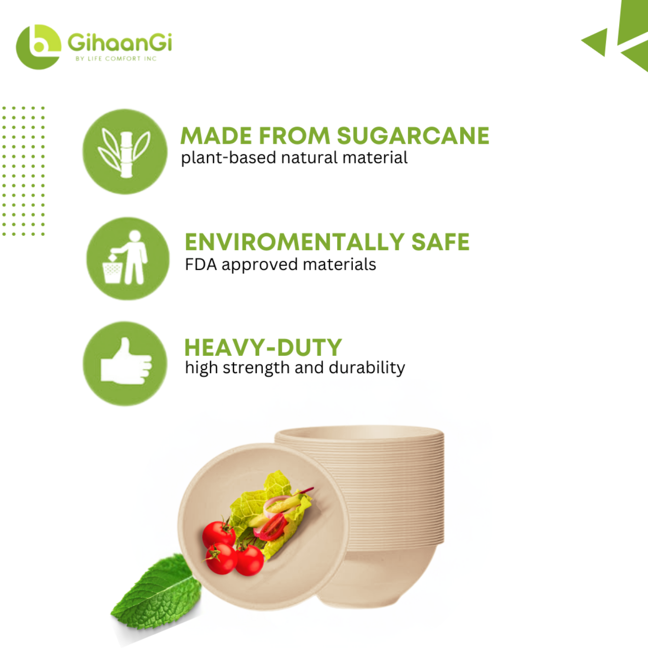 Natural Disposable Bowls | 24oz | Pack of 75 | High-Quality Material Used | 12 Packs per carton | MOQ: 1 Carton